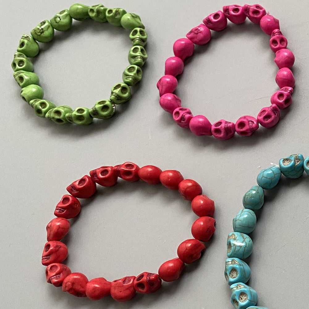 Skull Bracelet, Dyed Howlite