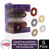 PMS Clear/Coloured/Glitter Hair Tone Spiral Bobble Hair Accessories
