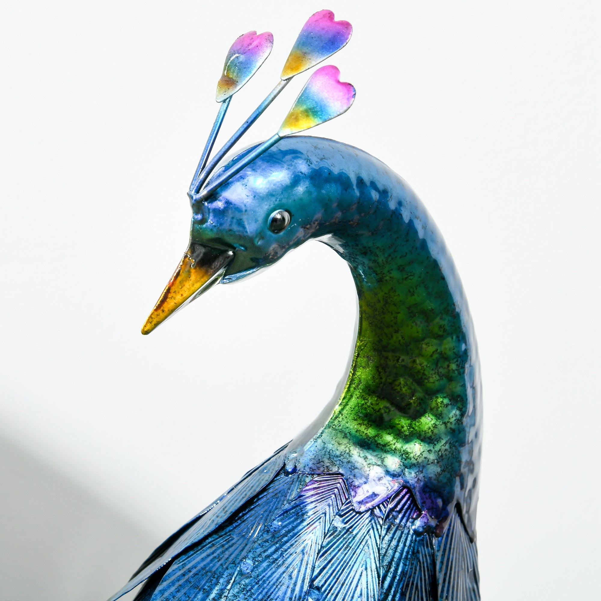 Outsunny Peacock Garden Statues Sculptures for Decorations and Gifts, Steel