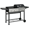 Outsunny Gas Grill and Plancha with 15 kW 4+1 Burners for Garden Party Festival