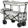 Outsunny Outdoor Push Pull Wagon Stroller Cart with Canopy Top