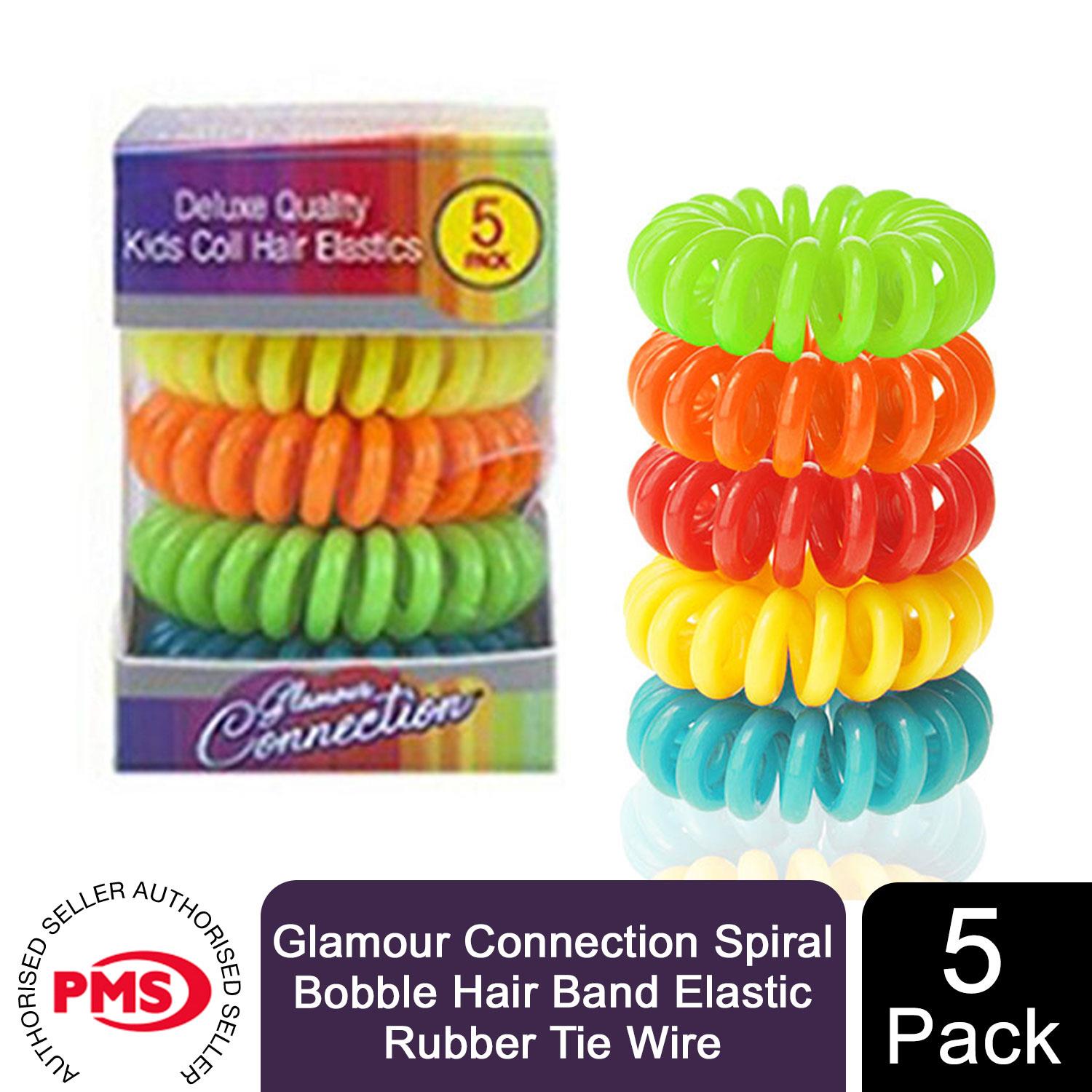 PMS Clear/Coloured/Glitter Hair Tone Spiral Bobble Hair Accessories