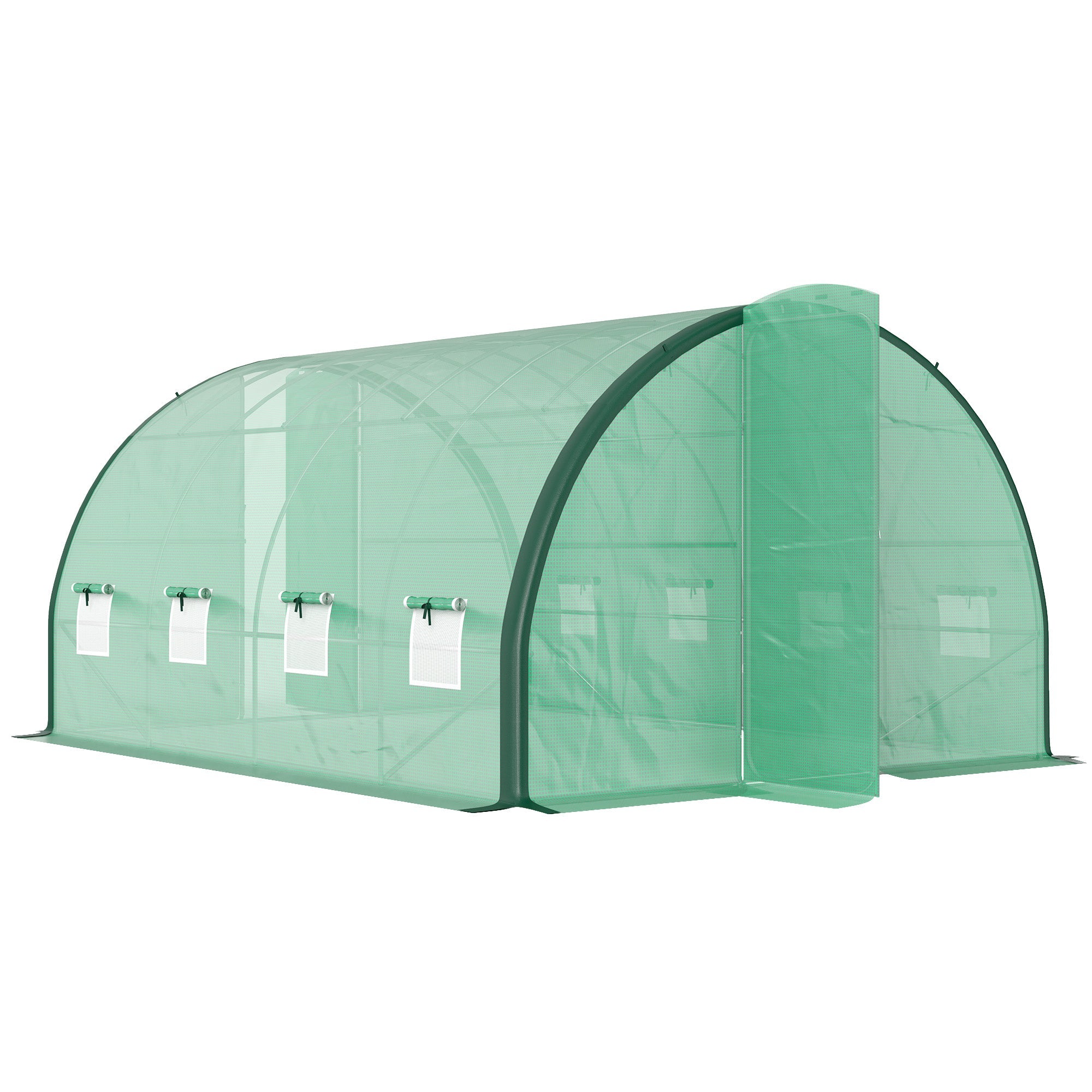 Outsunny Tunnel Greenhouse Upgraded Structure, Hinged Doors, 4 x 3(m)