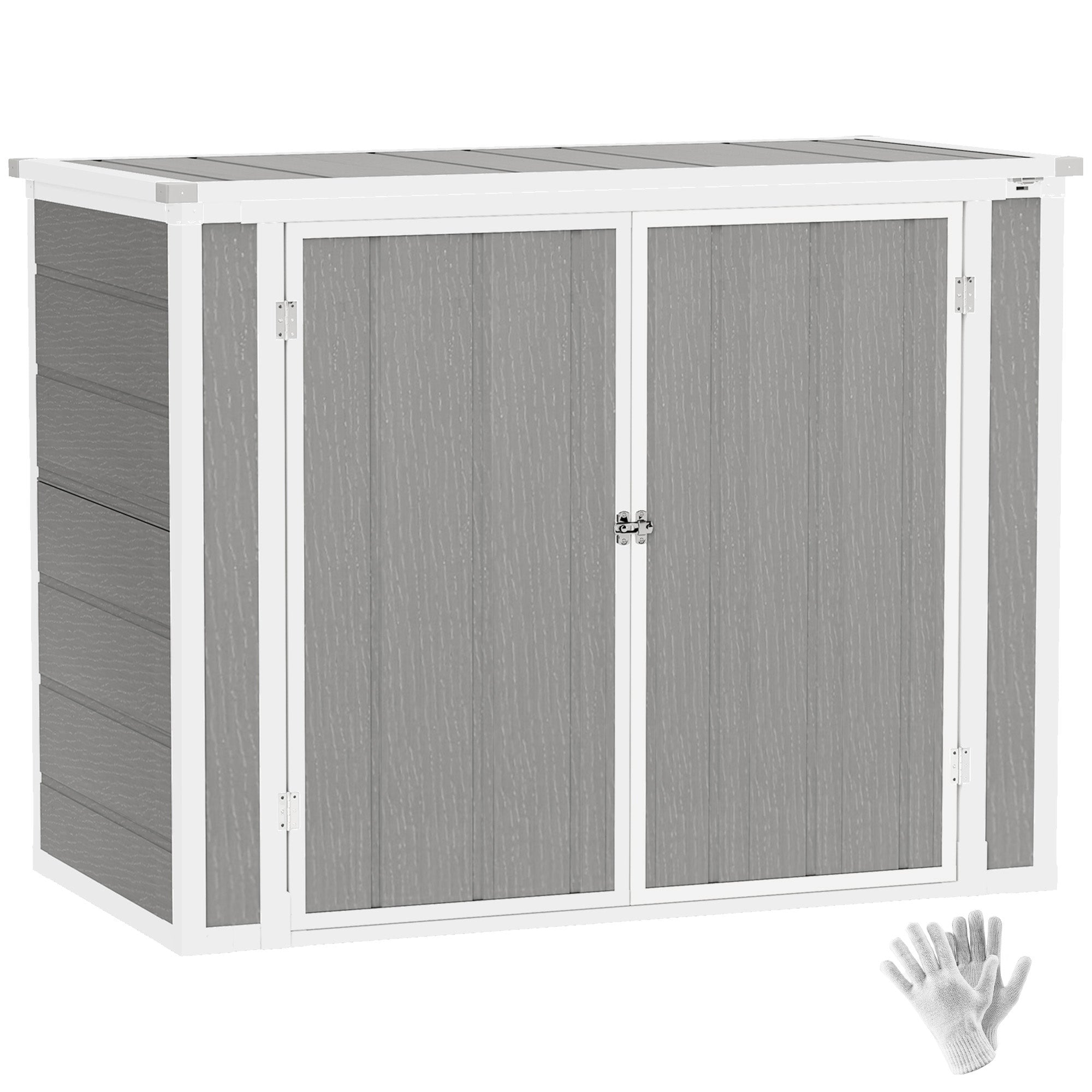 Outsunny 4.7 x 2.5FT Lockable Garden Shed, Double Bin Storage Shed