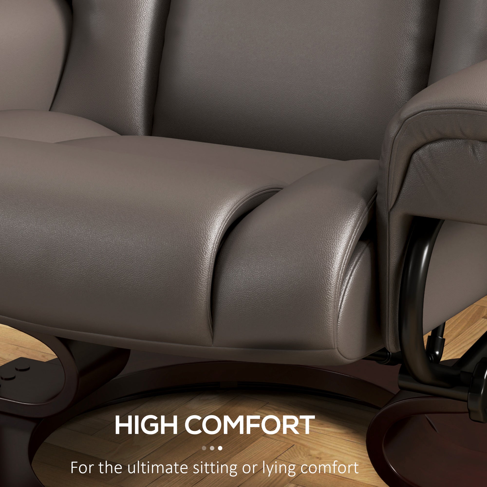 HOMCOM Massage Recliner Chair with Footstool and Adjustable Backrest