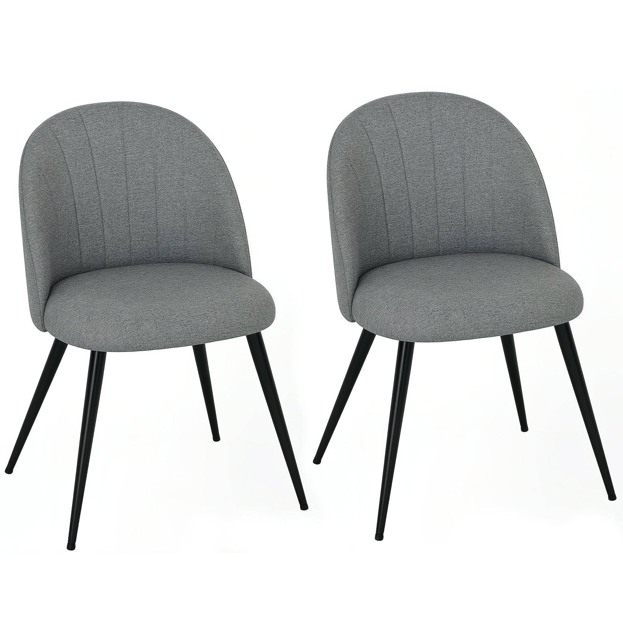 HOMCOM Set of 2 Dining Chairs with Shell Backrest and Padded Seat