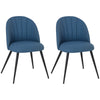 HOMCOM Set of 2 Dining Chairs with Shell Backrest and Padded Seat