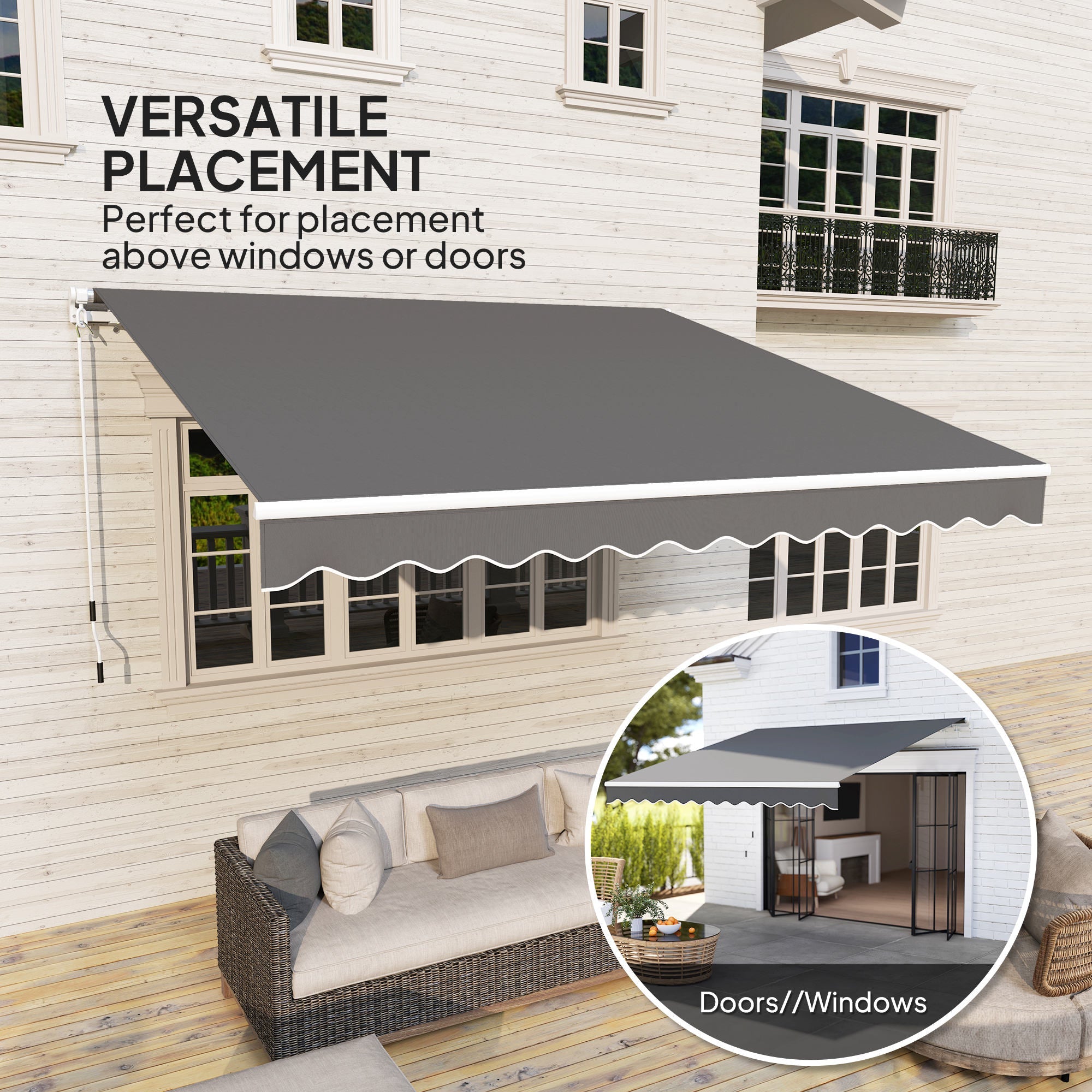 Outsunny 2.95 x 2.5m Canopy Sun Shade Shelter with Crank Handle