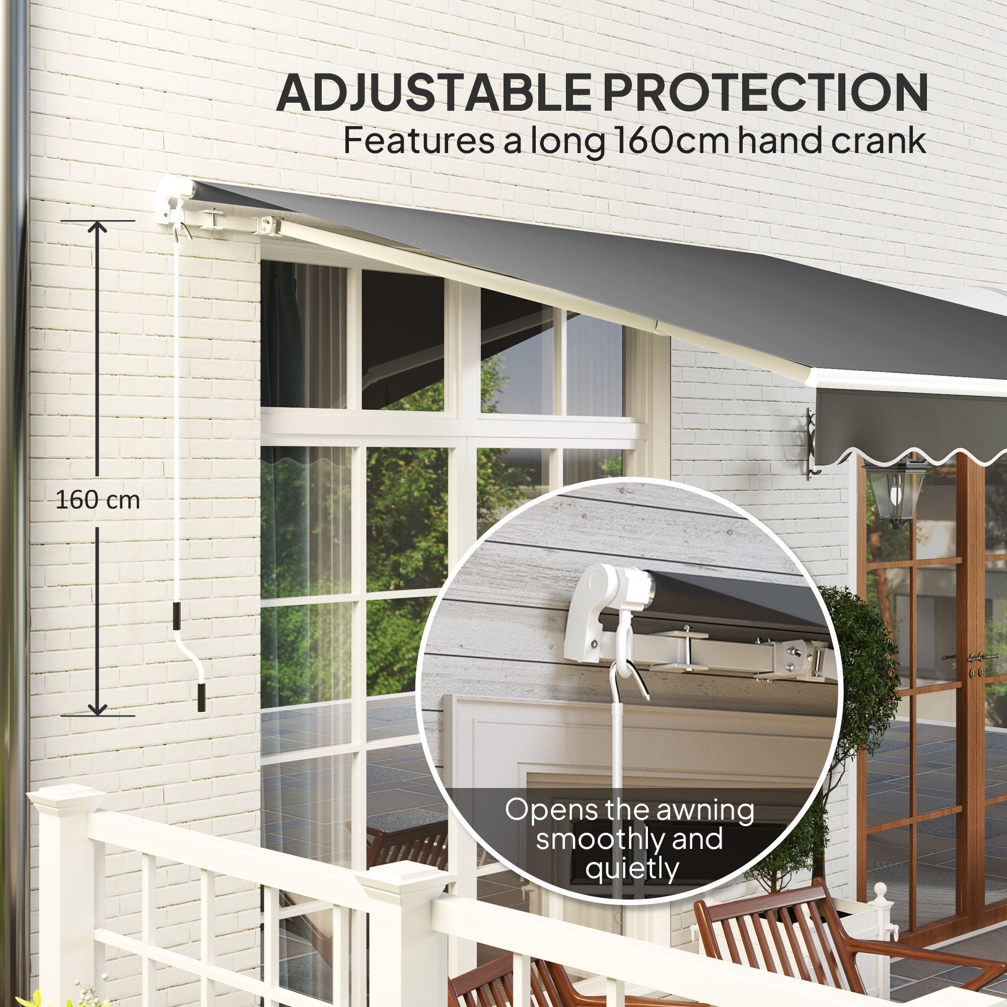 Outsunny 2.95 x 2.5m Canopy Sun Shade Shelter with Crank Handle