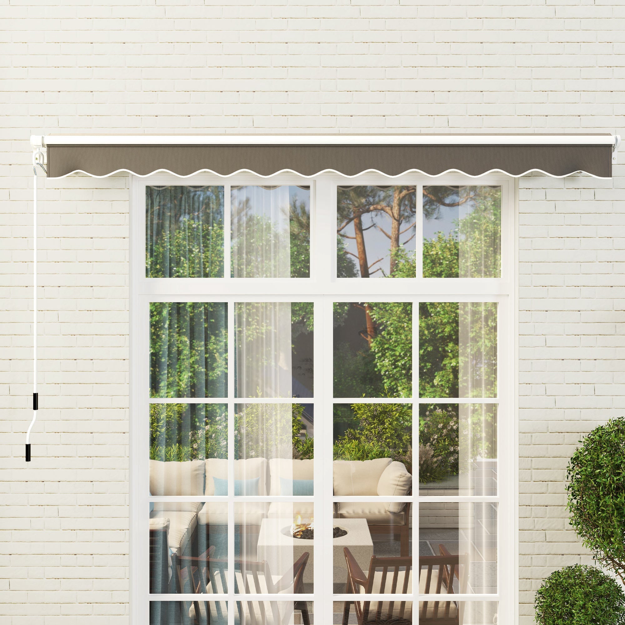 Outsunny 2.95 x 2.5m Canopy Sun Shade Shelter with Crank Handle