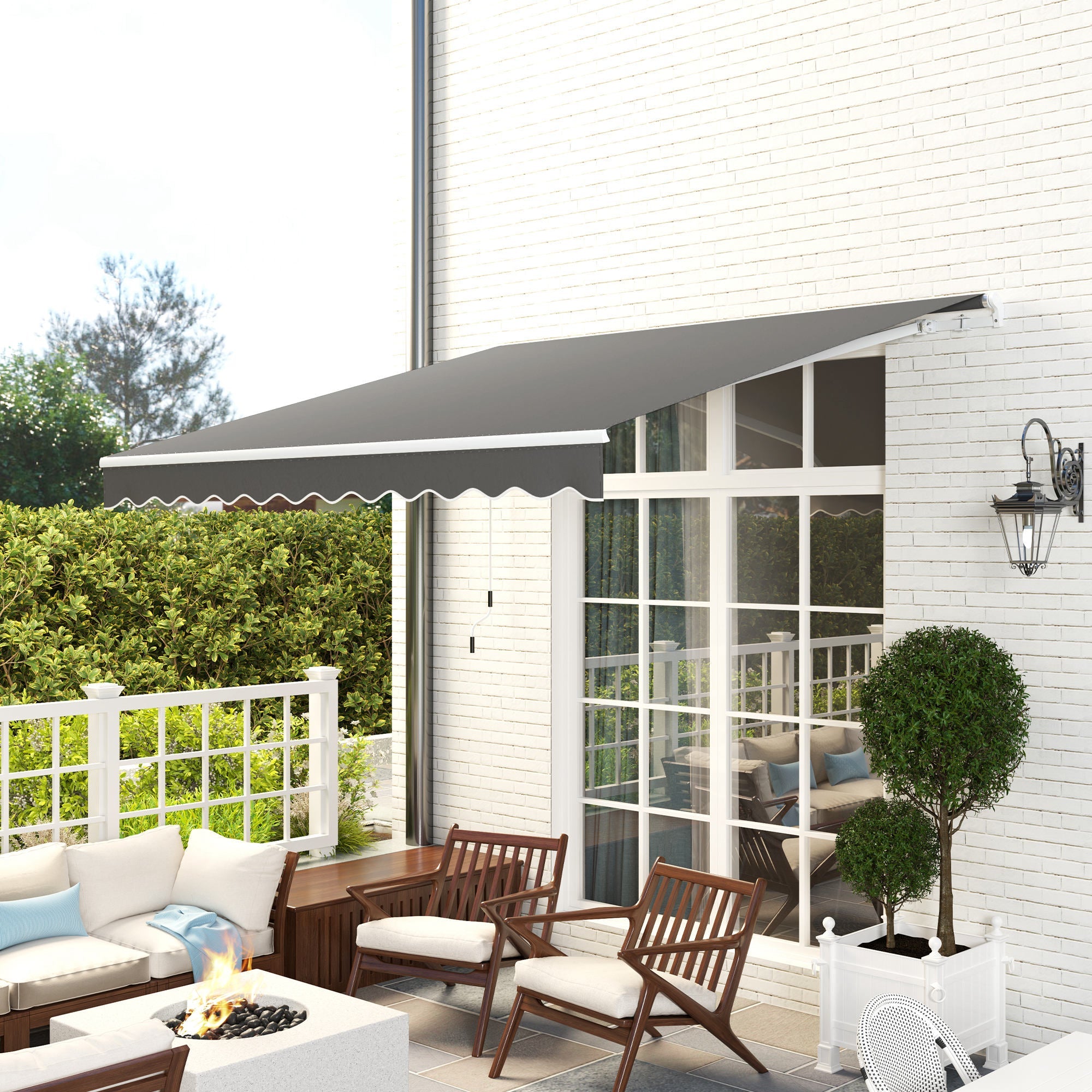Outsunny 2.95 x 2.5m Canopy Sun Shade Shelter with Crank Handle
