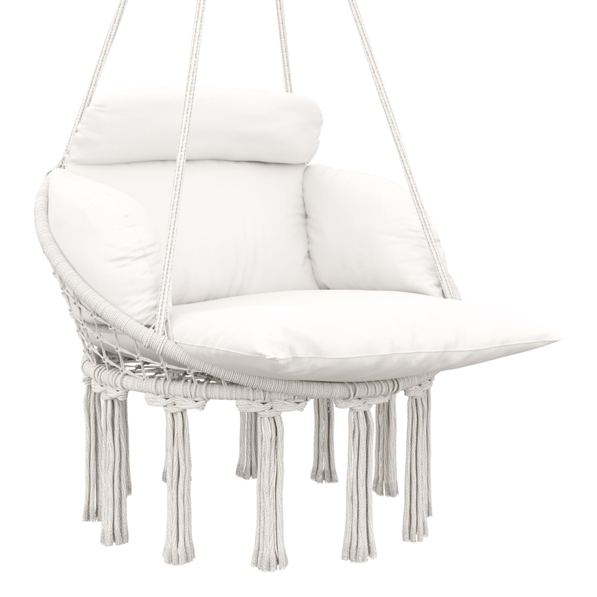 Outsunny Hammock Chair, Boho Hanging Swing Chair with Cushion