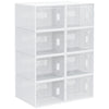 HOMCOM 8PCS Stackable Clear Plastic Shoe Storage Box for UK/EU Size 8.5/43