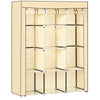 HOMCOM Fabric Portable Wardrobe with 8 Shelves 2 Hanging Rails