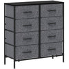 HOMCOM 8 Drawer Fabric Chest of Drawers w/ Wooden Top for Hallway