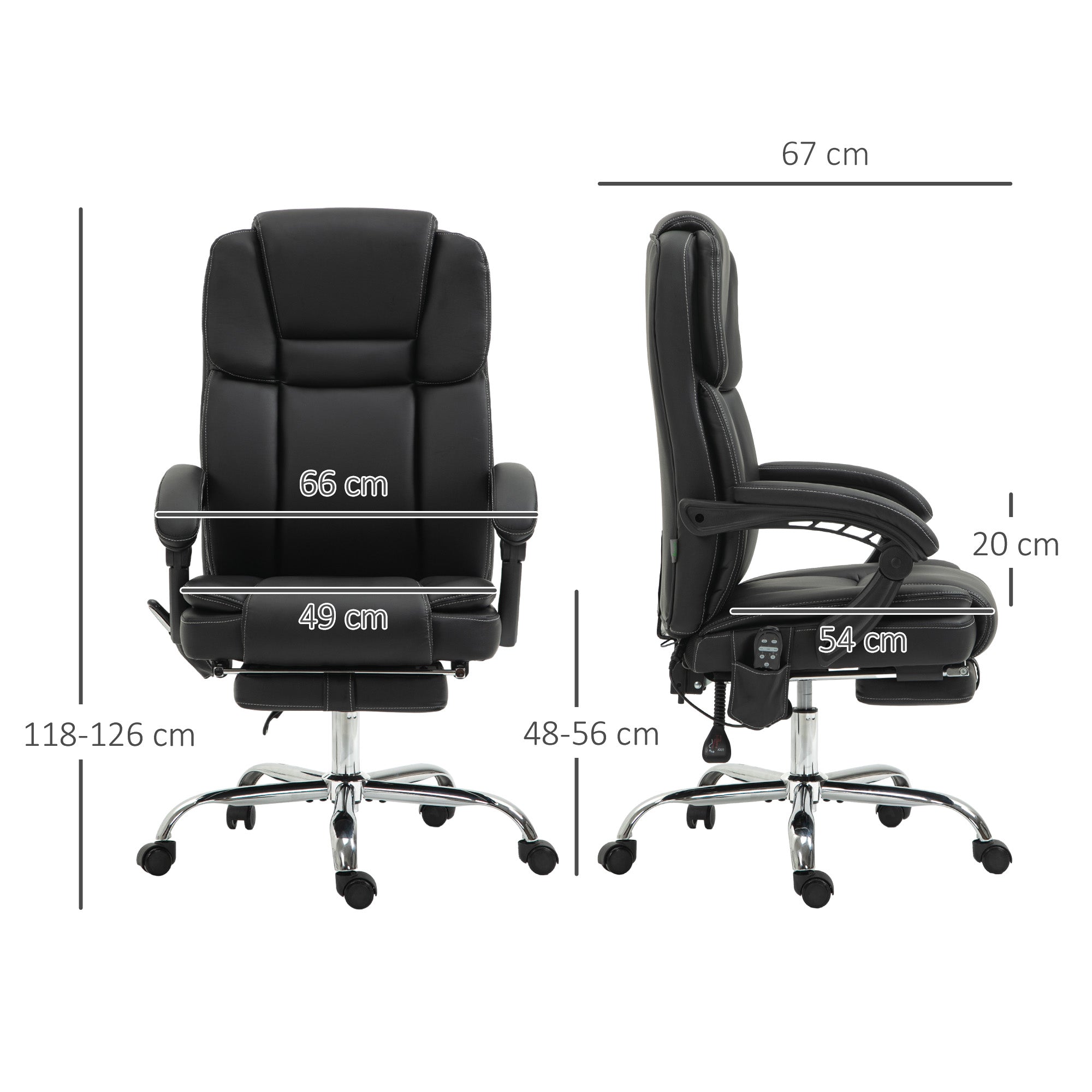 Vinsetto Massage Office Chair, PU Leather High Back Recliner