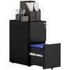 Vinsetto Steel Filing Cabinet with Lock and Wheels for Home Office