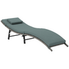 Outsunny Folding Rattan Sun Lounger with Cushion and Pillow
