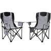 Outsunny Set of 2 Padded Folding Picnic Chairs with Cooler Bag