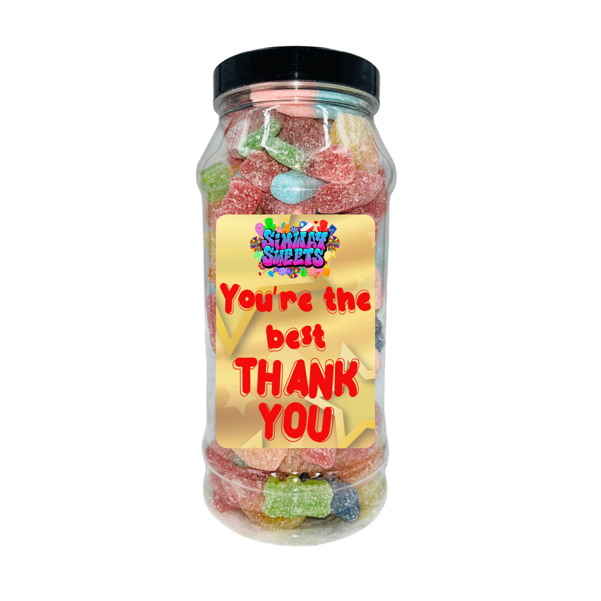 Simway Sweets 'You're The Best Thank You' Mix Sweet Gift Candy Jar - Choose Your Mix!