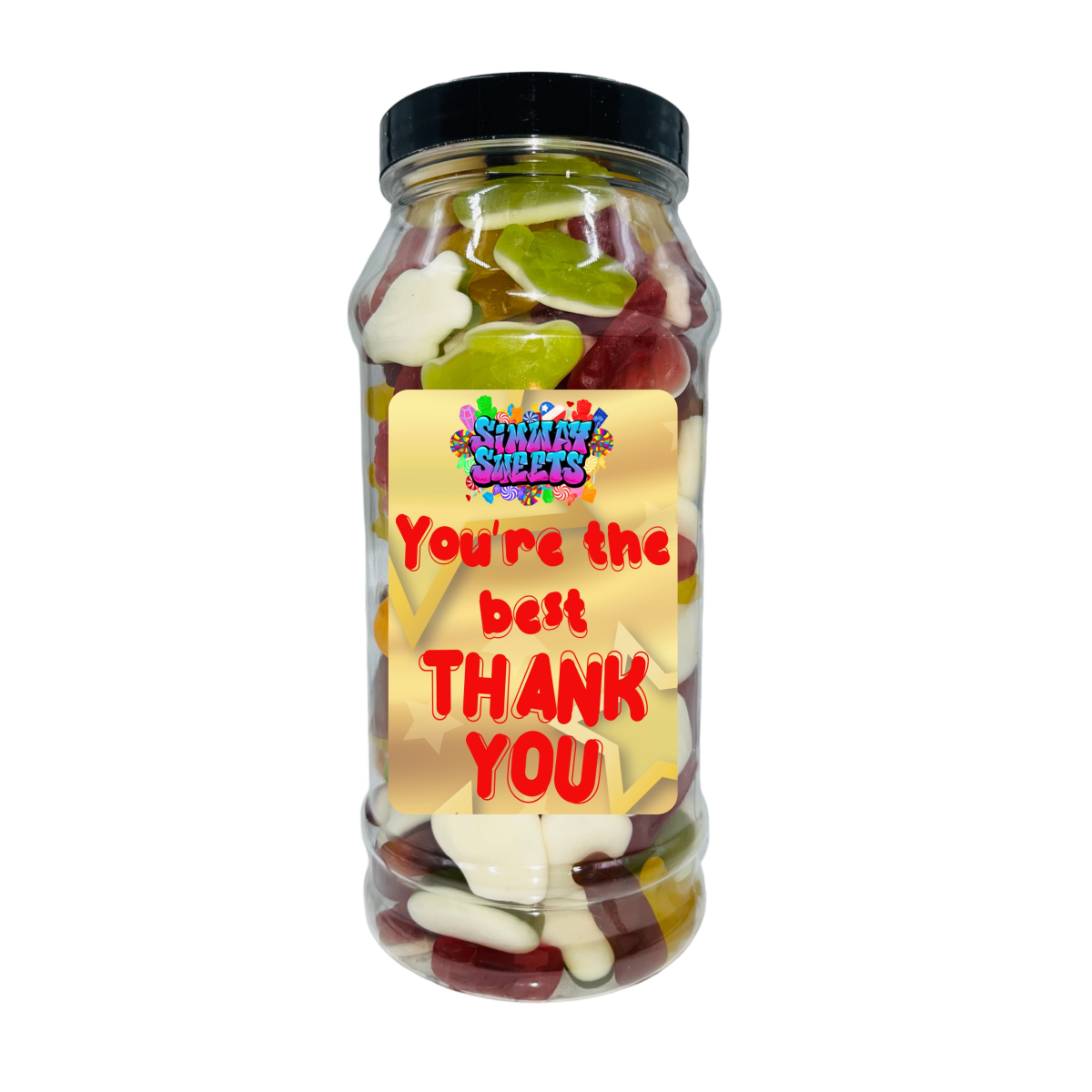 Simway Sweets 'You're The Best Thank You' Mix Sweet Gift Candy Jar - Choose Your Mix!
