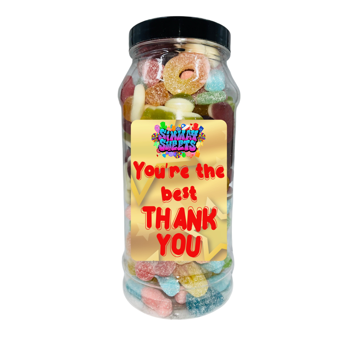 Simway Sweets 'You're The Best Thank You' Mix Sweet Gift Candy Jar - Choose Your Mix!