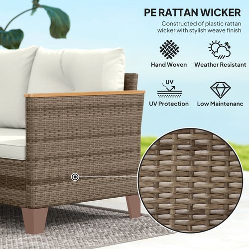 Outsunny L Shaped Garden Conversation Chaise Lounge Furniture