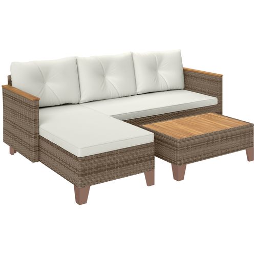 Outsunny L Shaped Garden Conversation Chaise Lounge Furniture