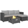 Outsunny 4 Seater Rattan Sofa Set with Footstool Thick Cushions