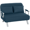 HOMCOM Fabric Convertible 2 Seater Sofa Bed w/ 2 Pillows