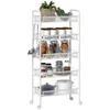 HOMCOM 5 Tier Utility Rolling Cart with Removable Mesh Baskets