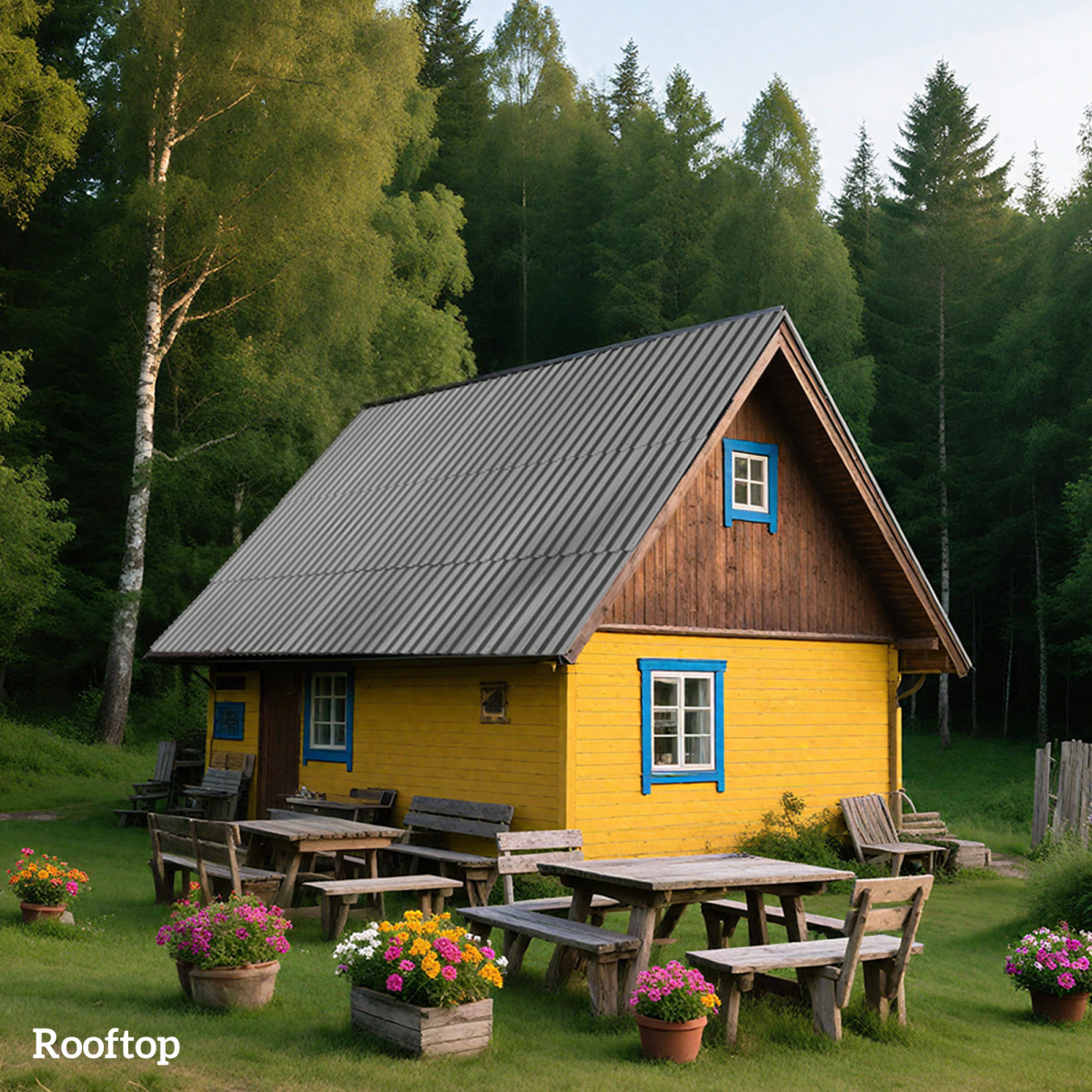 Outsunny Pack of 12 Metal Roofing Sheets for Greenhouse, Black