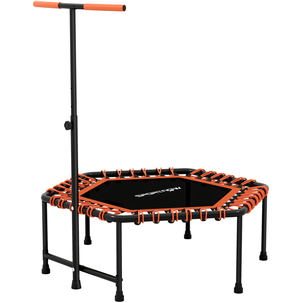 SPORTNOW 45" Fitness Trampoline with Adjustable Handle, LED Lights