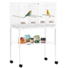 PawHut Bird Cage with Divider, 4 Wooden Perches, Slide Out Tray