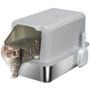 PawHut Stainless Steel Cat Litter Box with Removable Lid, Scoop