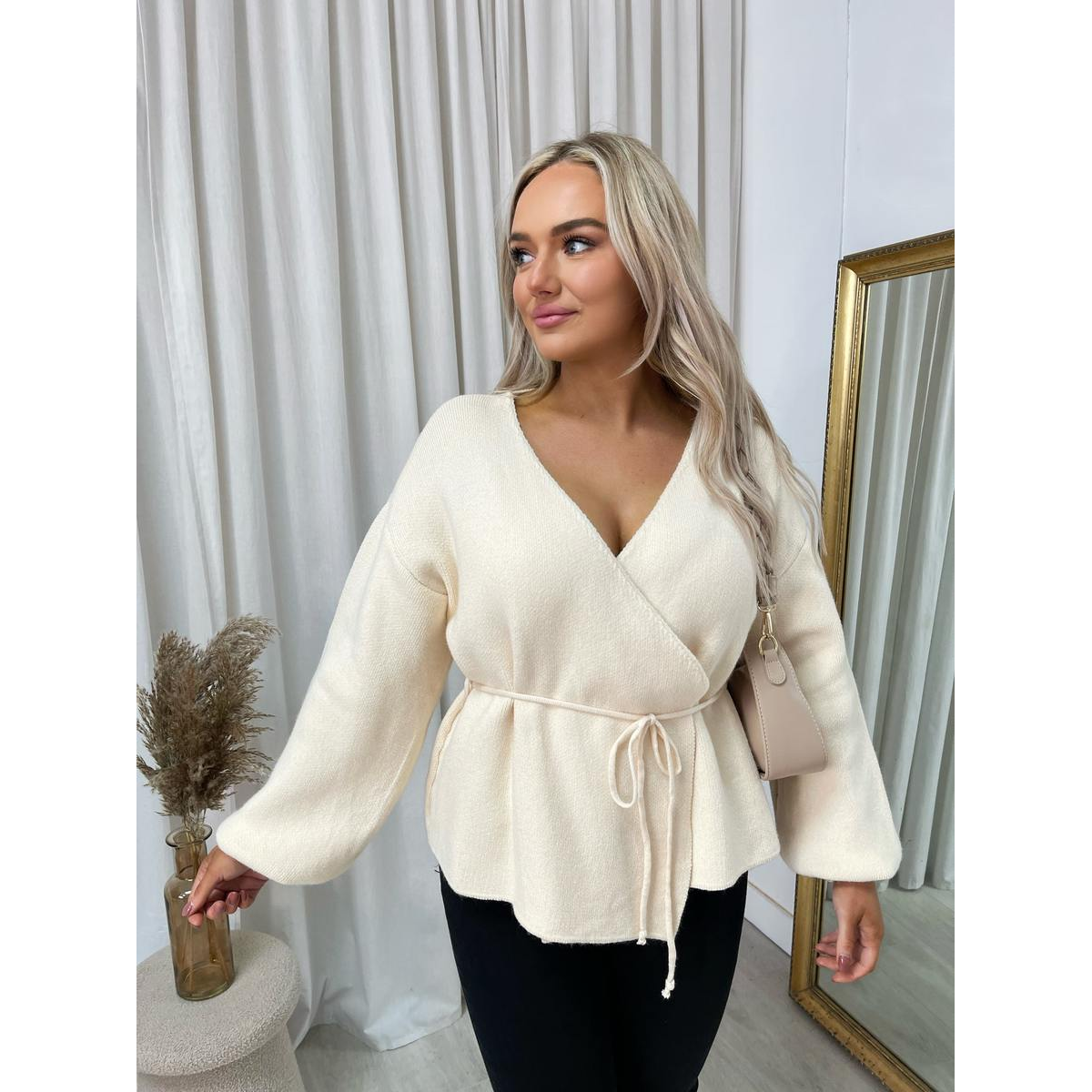 Wrap Tie Belt Knitted Cardigan