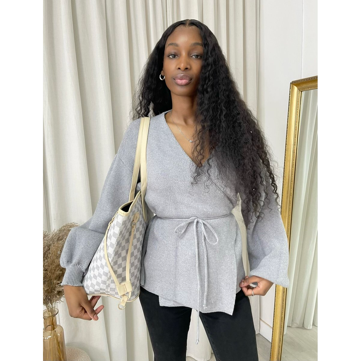 Wrap Tie Belt Knitted Cardigan