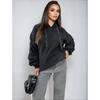 Ruched Sleeve Oversized Hoodie with Front Pouch Pocket