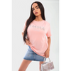 Amour Embellished Print Round Neck Top