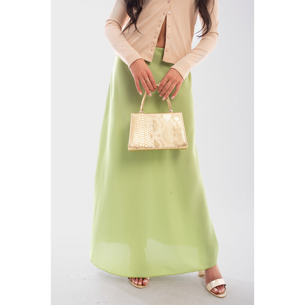 Lightweight High Waisted Maxi Skirt