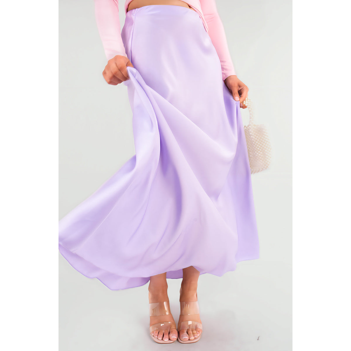 Lightweight High Waisted Maxi Skirt