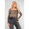 Square Neckline Long Sleeve Top