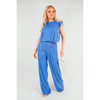Textured Frill Sleeve Top & Wide Leg Trouser Co-ord Set