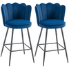 HOMCOM Barstools with Petal Backrest for Kitchen Island
