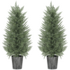 HOMCOM Artificial Cypress Trees with PE Leaves for Indoor Outdoor