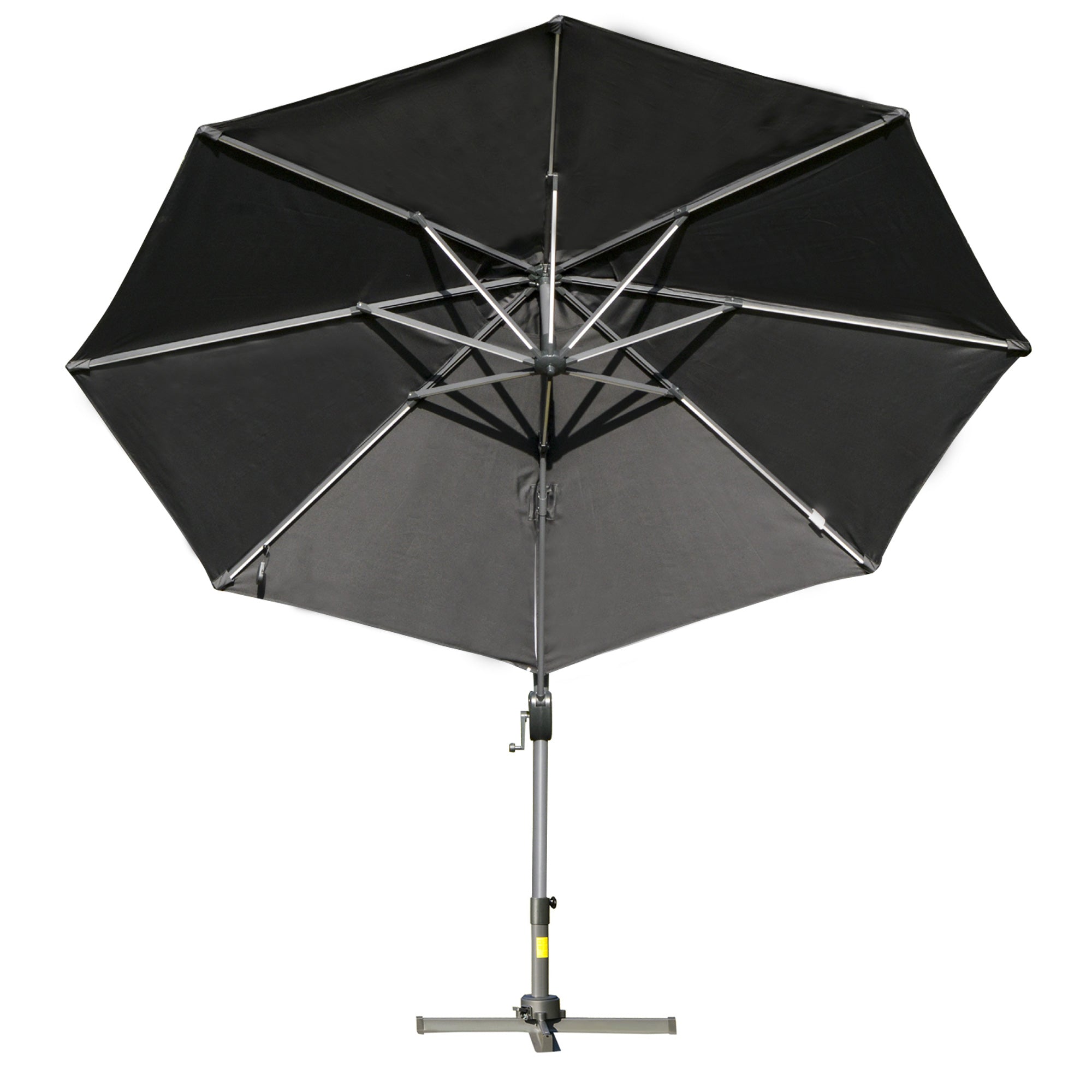Outsunny 3m Solar LED Cantilever Parasol - Adjustable Garden Umbrella