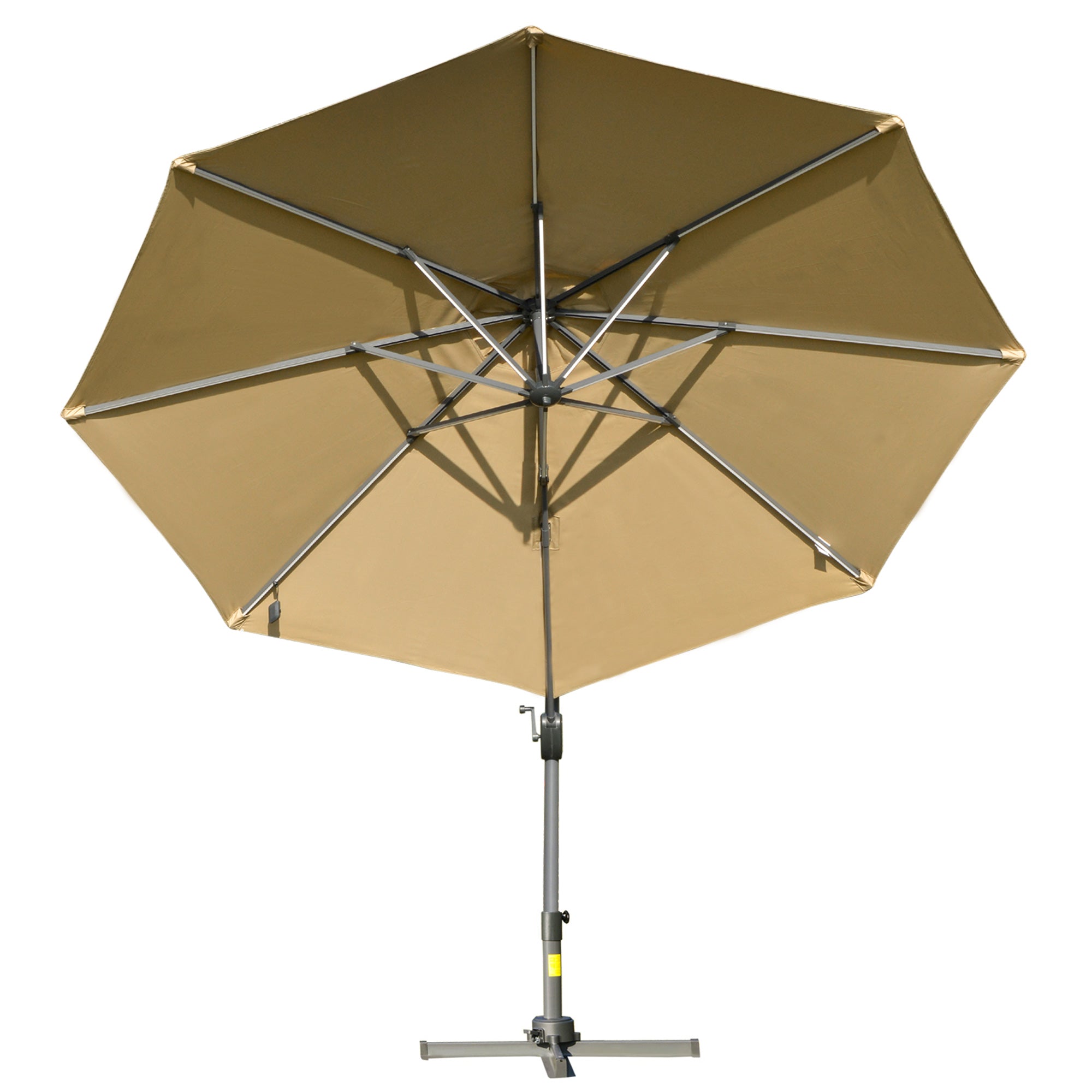 Outsunny 3m Solar LED Cantilever Parasol - Adjustable Garden Umbrella