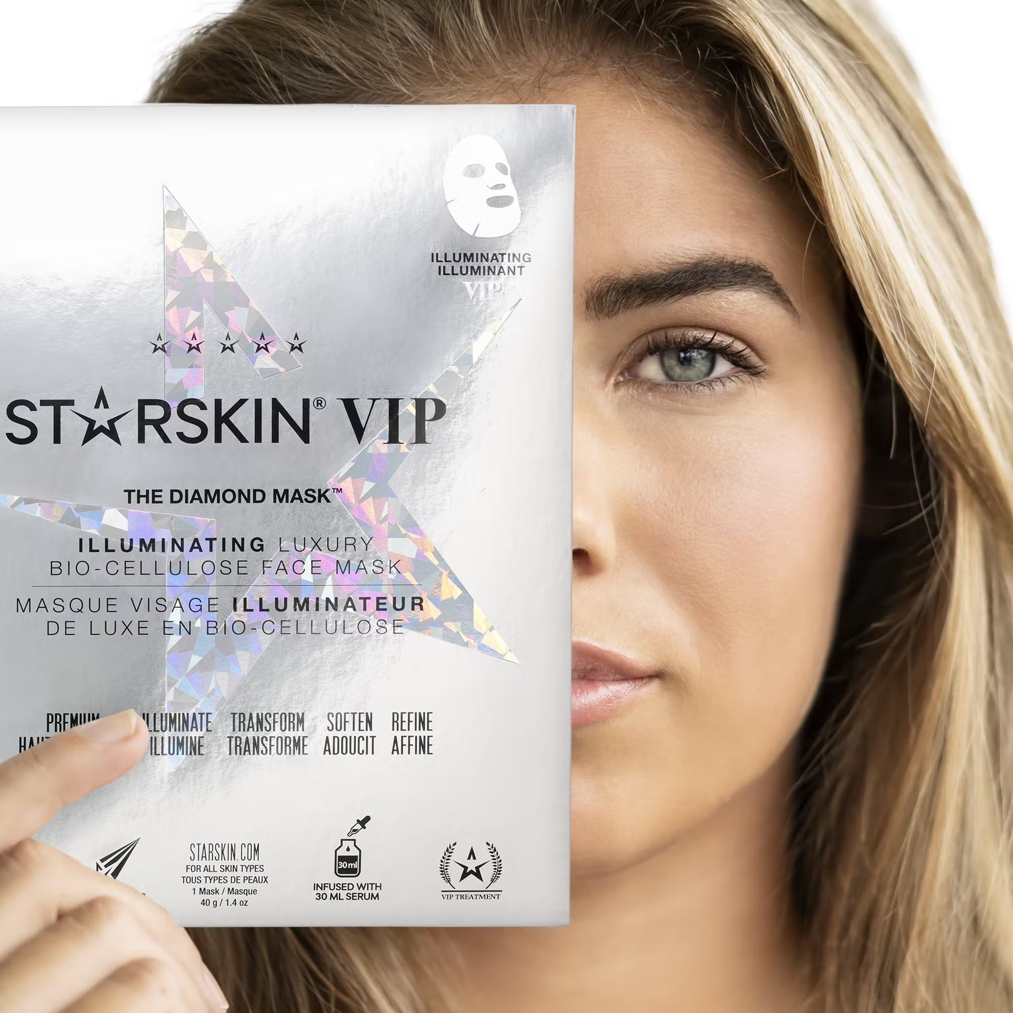 STARSKIN VIP The Diamond Mask™ Illuminating Bio-Cellulose Face Mask