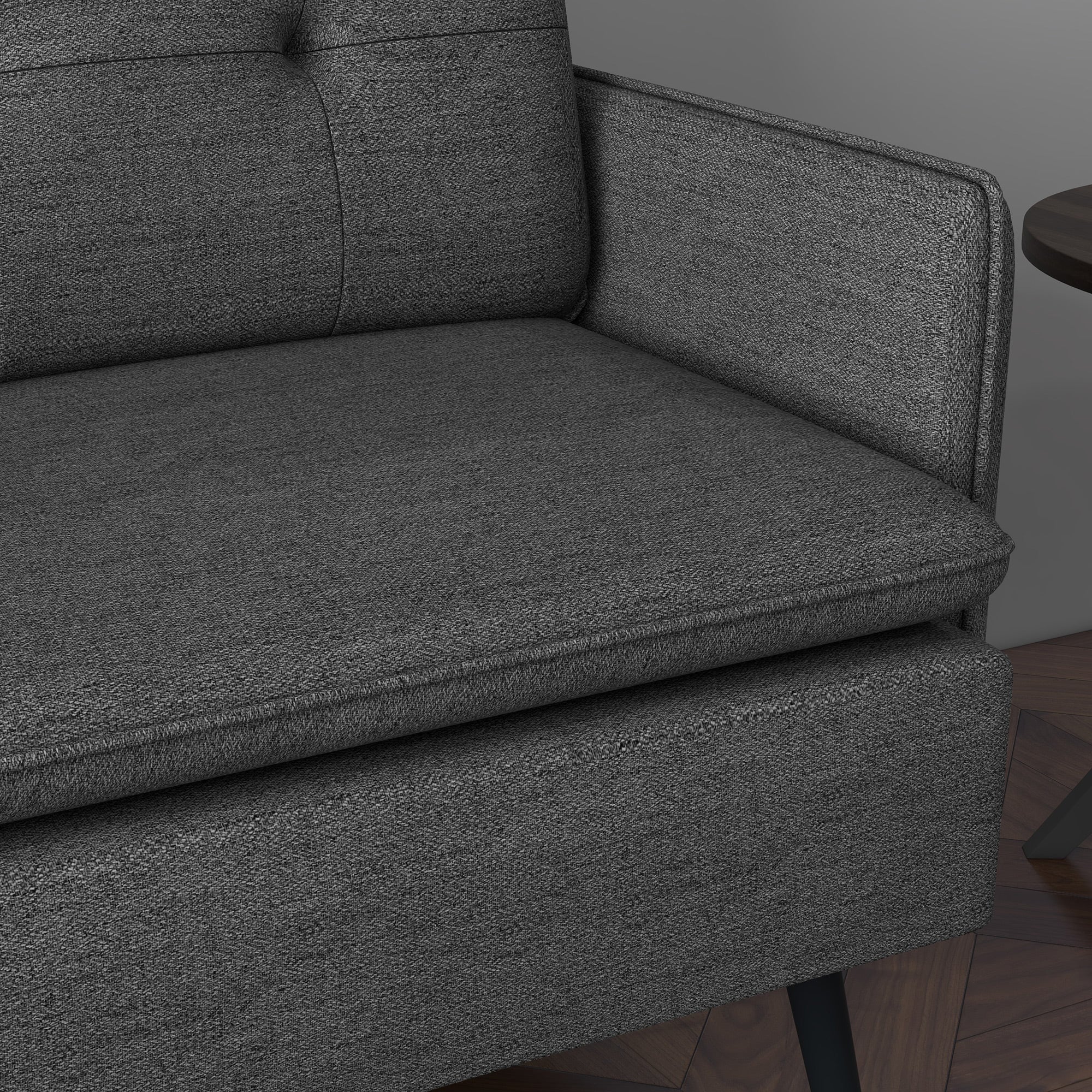 HOMCOM Modern Upholstered Two Seater Sofa for Bedroom Living Room Dark Grey