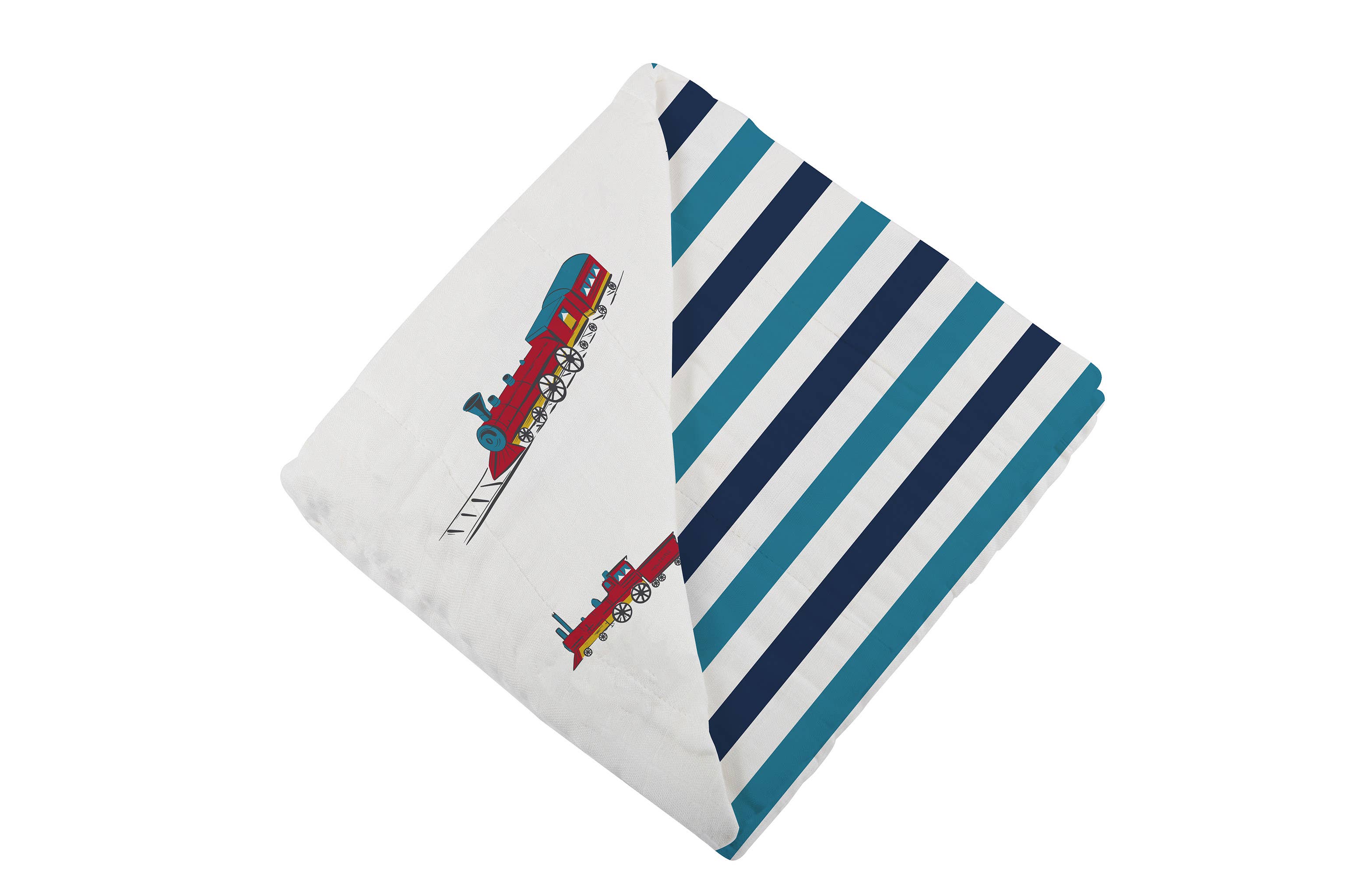 Vintage Steam Trains and Blue Stripe Newcastle Blanket